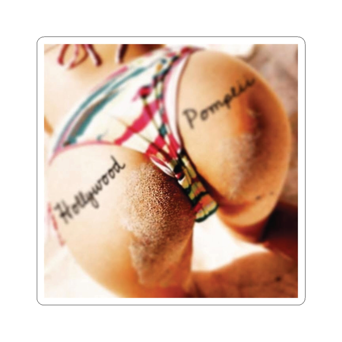 Hollywood Pompeii Beach Bum Butt Sticker — Kiss-Cut Vinyl Decal