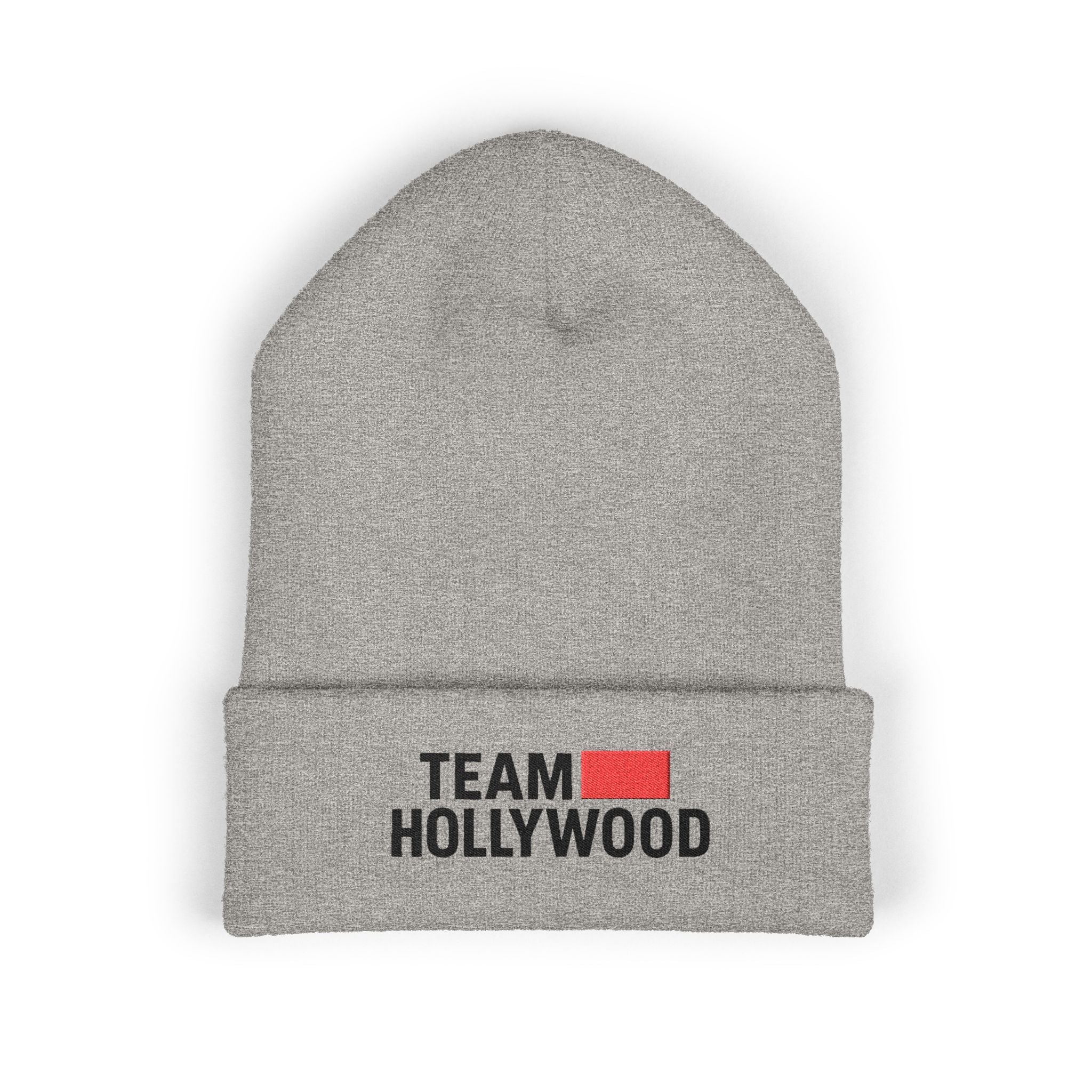 Team Hollywood Embroidered Cuffed Beanie — Cozy Knit Hat