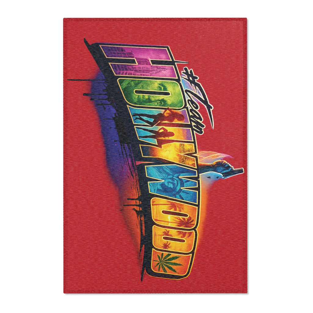 LIMITED EDITION "Team Hollywood" Tropical Miami Vibes Rug (Red)