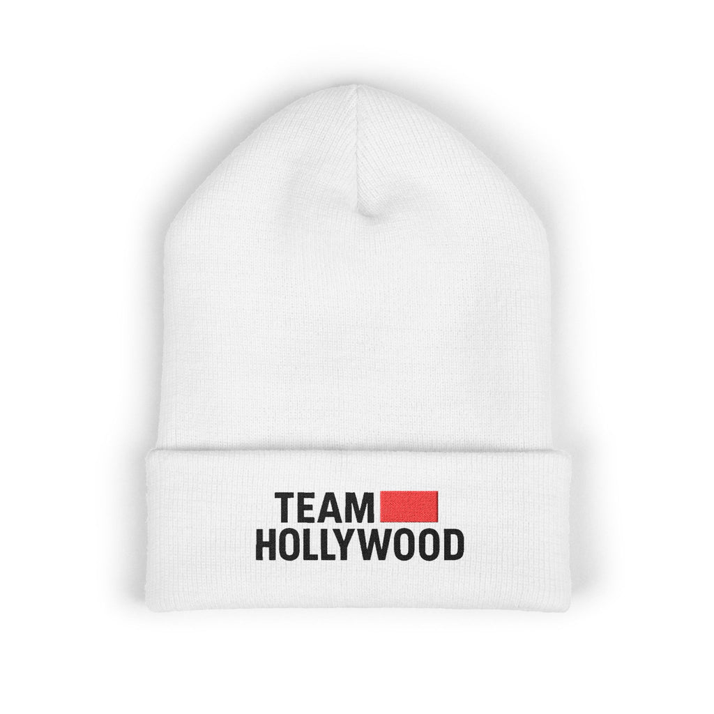 Team Hollywood Embroidered Cuffed Beanie — Cozy Knit Hat