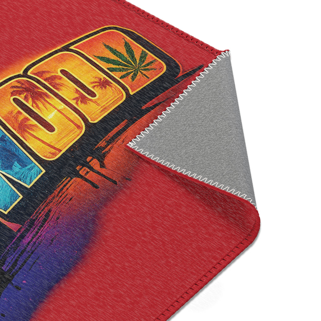 LIMITED EDITION "Team Hollywood" Tropical Miami Vibes Rug (Red)