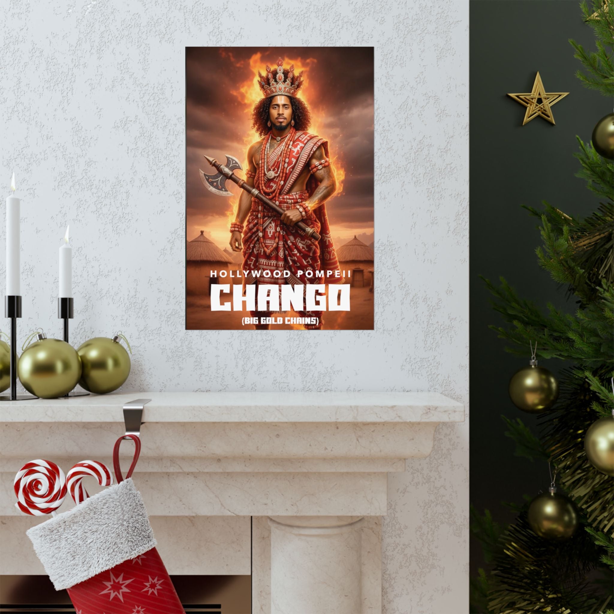 Chango Warrior Poster — Matte Vertical Movie-Style Art Print